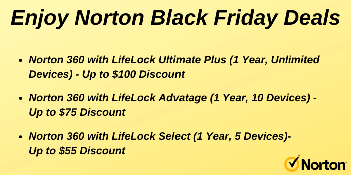 Norton Black Friday Deals on Norton 360 with LifeLock